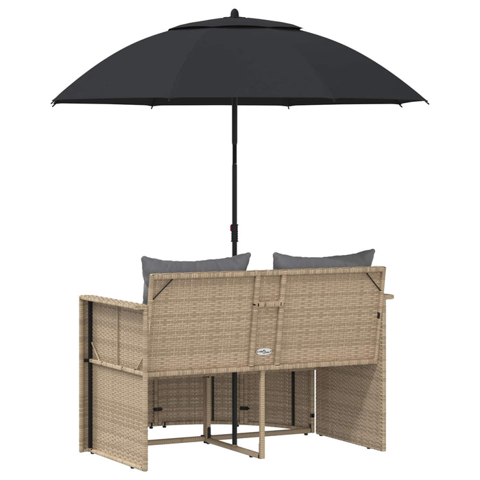 Canapea de grădină 8 pcs Beige și gri deschis poliratan - WALTI WALTI