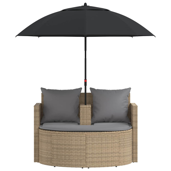 Canapea de grădină 8 pcs Beige și gri deschis poliratan - WALTI WALTI