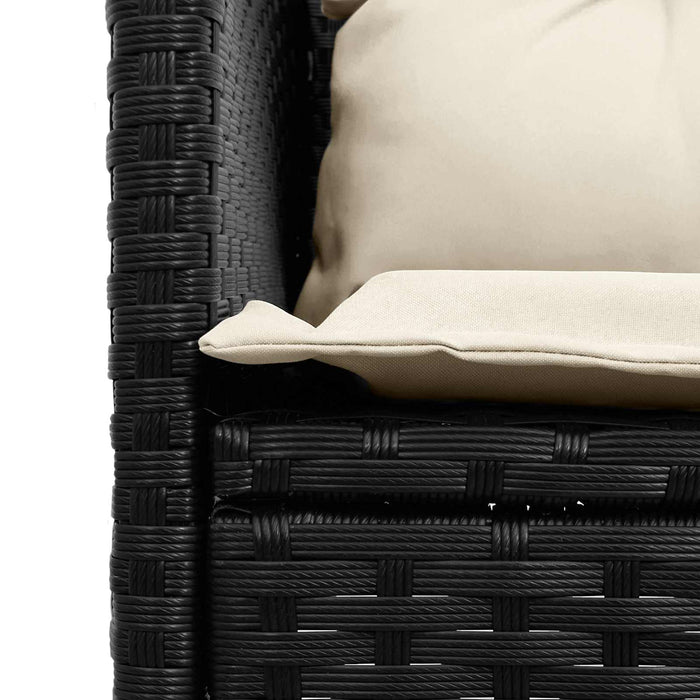 Set de canapele pentru grădină 2 pcs Negru și Crem poliratan - WALTI WALTI