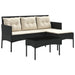 Set de canapele pentru grădină 2 pcs Negru și Crem poliratan - WALTI WALTI