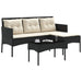 Set de canapele pentru grădină 2 pcs Negru și Crem poliratan - WALTI WALTI