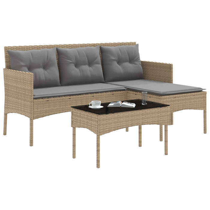 Set de canapele pentru grădină cu pernă 2 pcs poliratan - WALTI WALTI