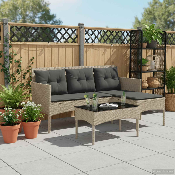 Set de canapele pentru grădină cu pernă 2 pcs poliratan - WALTI WALTI