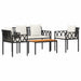 Set de Mobilier pentru Exterior 4 pcs Negru și Alb crem - WALTI WALTI