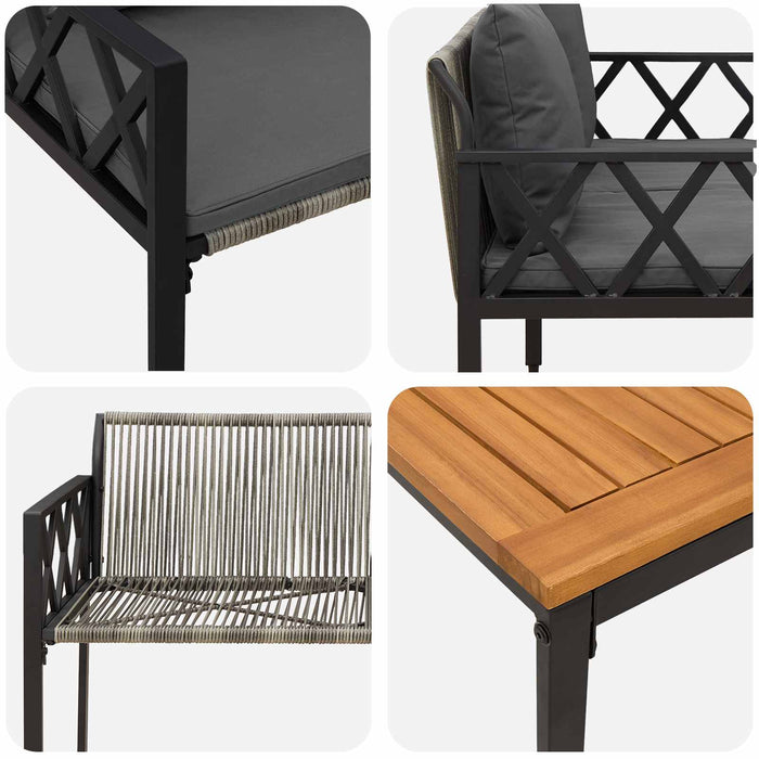 Set de Mobilier pentru Exterior 4 pcs Gri și gri închis - WALTI WALTI