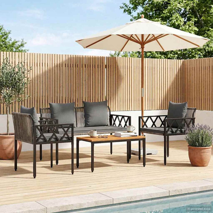 Set de Mobilier pentru Exterior 4 pcs Gri și gri închis - WALTI WALTI
