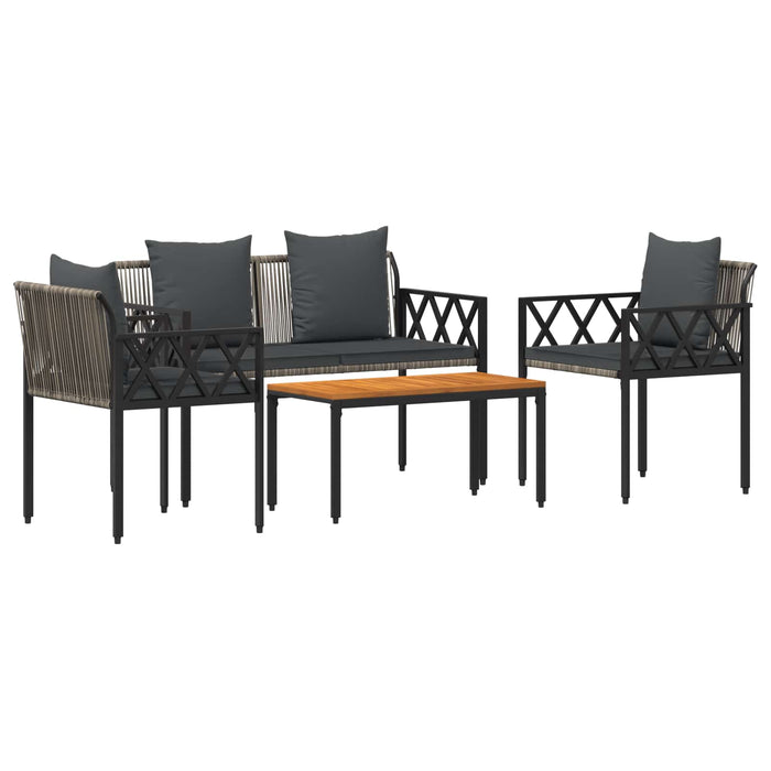 Set de Mobilier pentru Exterior 4 pcs Gri și gri închis - WALTI WALTI