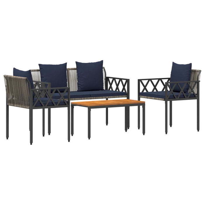 Set de Mobilier pentru Exterior 4 pcs Gri și albastru marin - WALTI WALTI