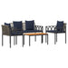 Set de Mobilier pentru Exterior 4 pcs Gri și albastru marin - WALTI WALTI
