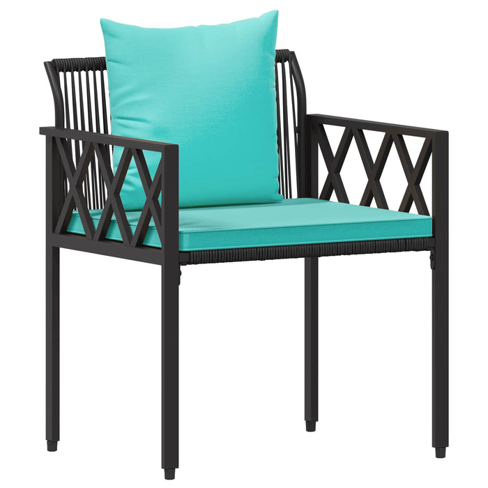 Set de Mobilier pentru Exterior 4 pcs Negru și Turcoaz WALTI