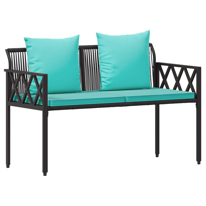 Set de Mobilier pentru Exterior 4 pcs Negru și Turcoaz WALTI