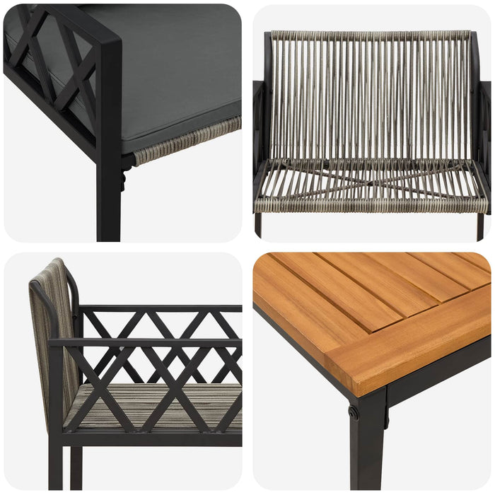 Set de Mobilier pentru Exterior 3 pcs Gri și gri închis - WALTI WALTI
