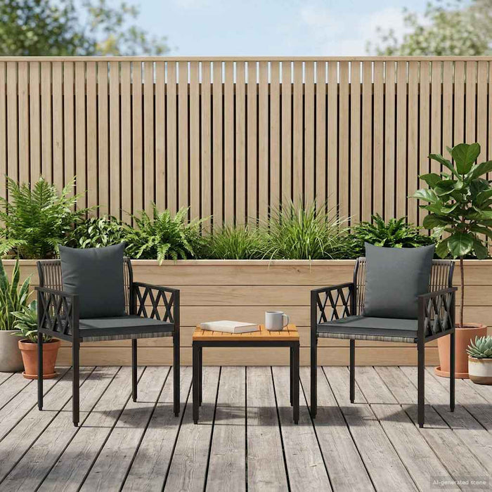 Set de Mobilier pentru Exterior 3 pcs Gri și gri închis - WALTI WALTI