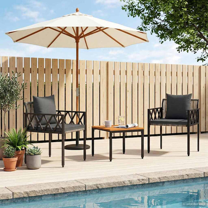 Set de Mobilier pentru Exterior 3 pcs Gri și gri închis - WALTI WALTI