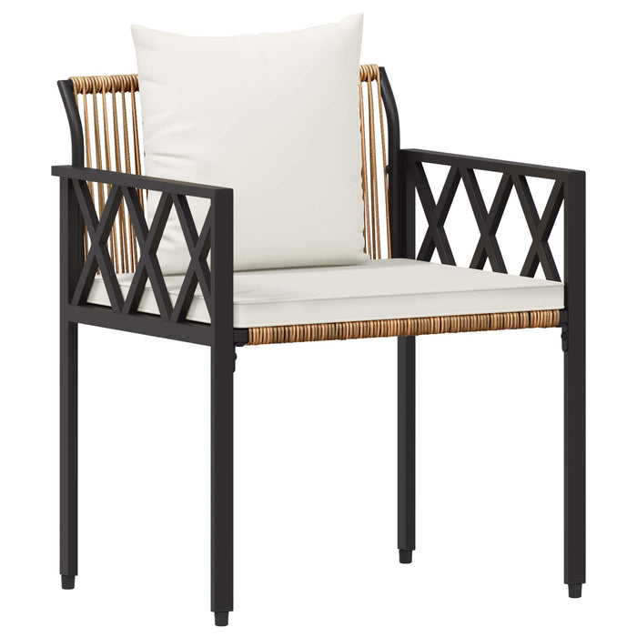 Set de Mobilier pentru Exterior 3 pcs Maro și Alb Crema WALTI