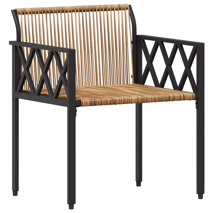 Set de Mobilier pentru Exterior 3 pcs Maro și Alb Crema WALTI