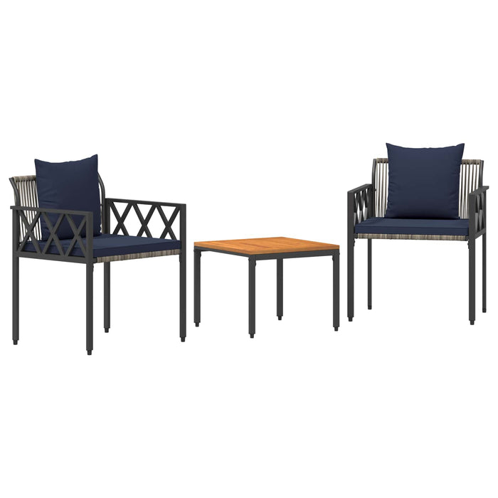 Set de Mobilier pentru Exterior 3 pcs Gri și albastru marin - WALTI WALTI