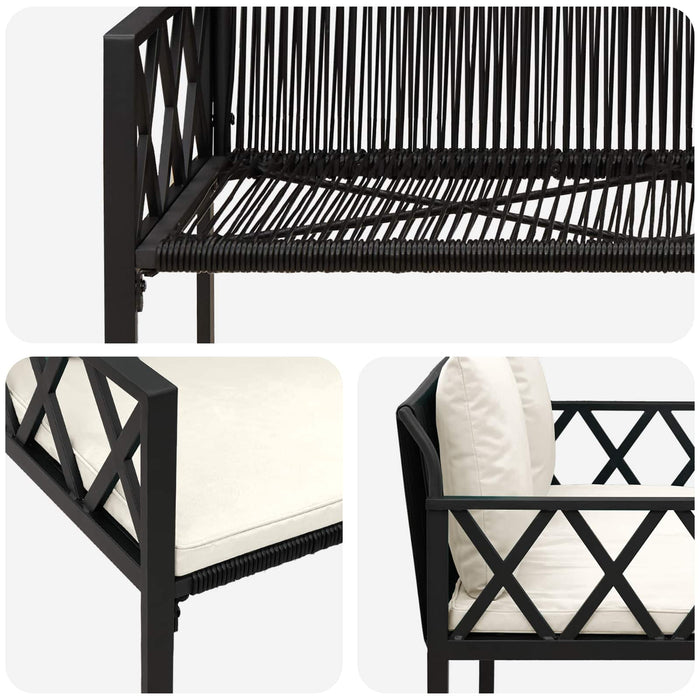 Bănci pentru exterior 2 -Seater 116 x 56 x 75 cm poliratan - WALTI WALTI