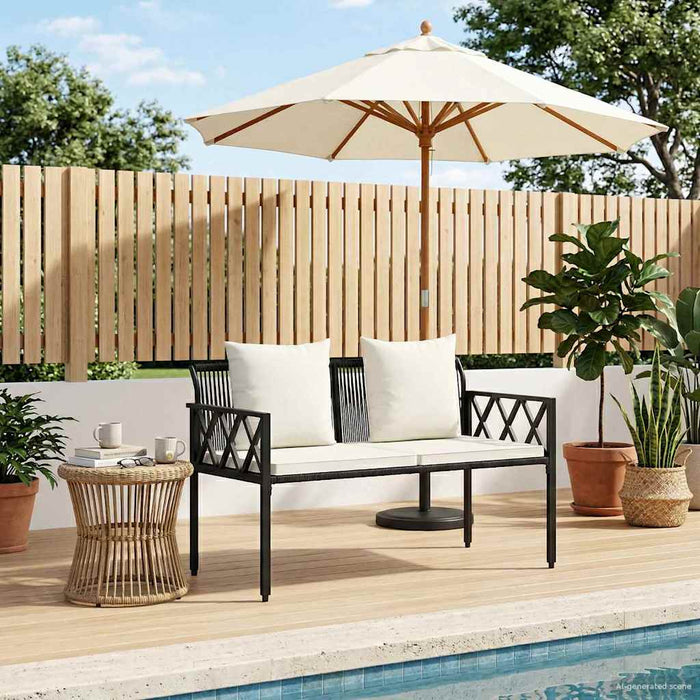Bănci pentru exterior 2 -Seater 116 x 56 x 75 cm poliratan - WALTI WALTI