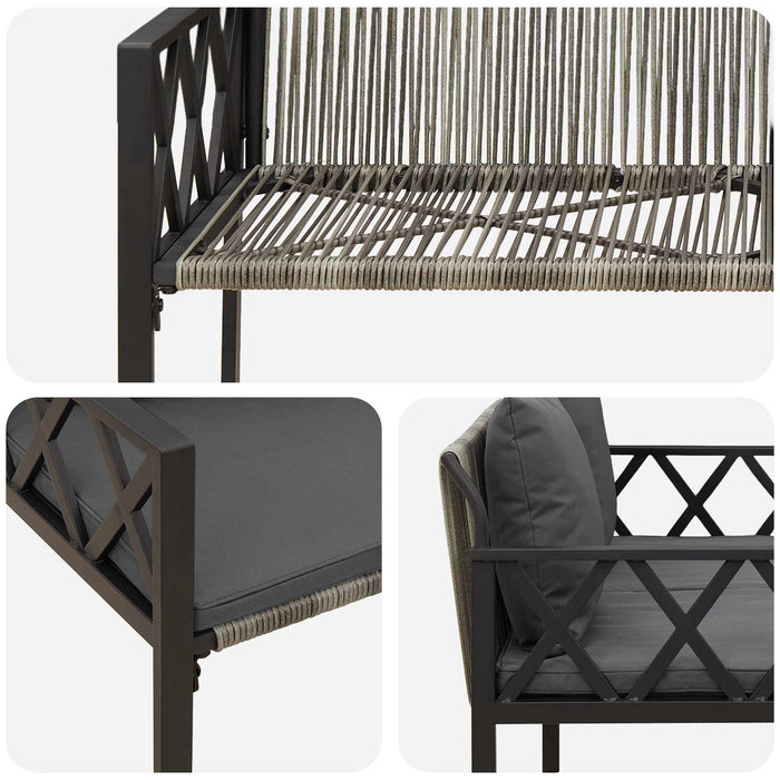 Bănci pentru exterior 2 -Seater 116 x 56 x 75 cm poliratan - WALTI WALTI