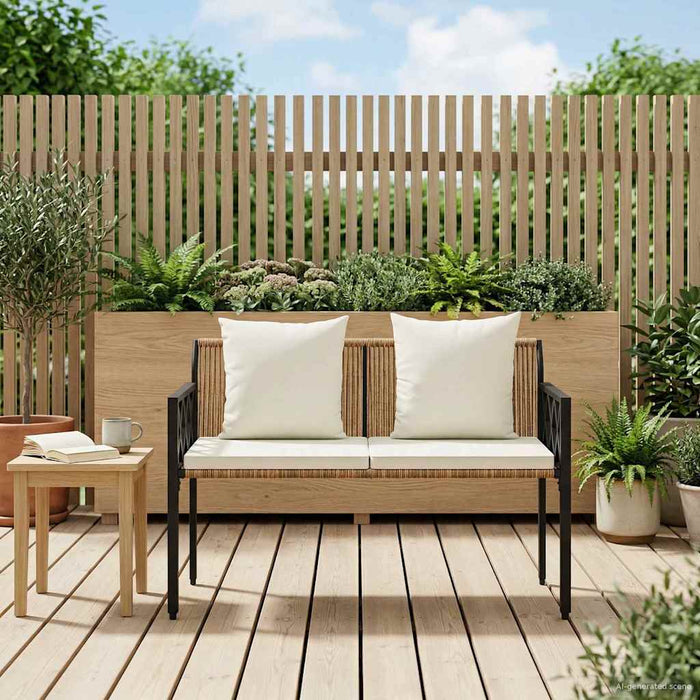 Bănci pentru exterior 2 -Seater 116 x 56 x 75 cm poliratan - WALTI WALTI