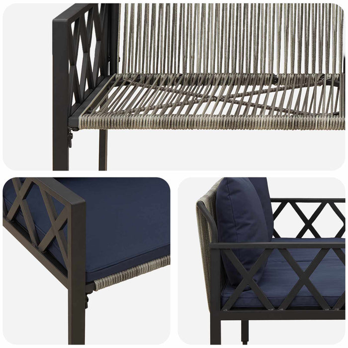 Bănci pentru exterior 2 -Seater 116 x 56 x 75 cm poliratan - WALTI WALTI