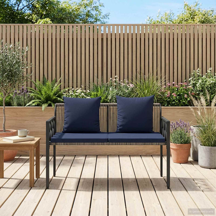 Bănci pentru exterior 2 -Seater 116 x 56 x 75 cm poliratan - WALTI WALTI