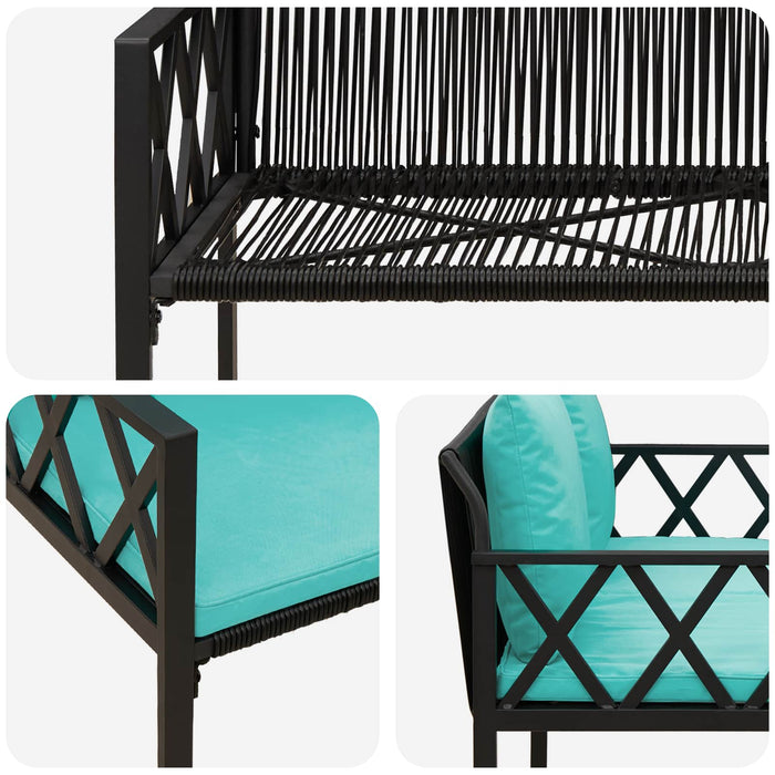 Bănci pentru exterior 2 -Seater 116 x 56 x 75 cm poliratan - WALTI WALTI