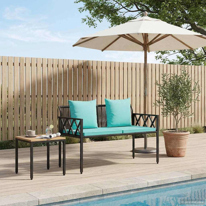 Bănci pentru exterior 2 -Seater 116 x 56 x 75 cm poliratan - WALTI WALTI