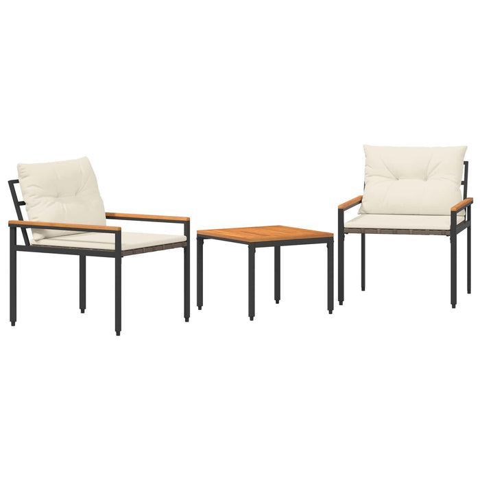 Set de Mobilier pentru Exterior 3 pcs Alb crem poliratan WALTI