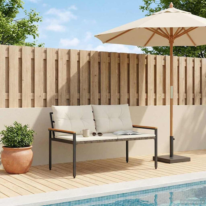 Bancă de exterior 2 -Seater 116 x 67,5 x 72 cm poliratan WALTI
