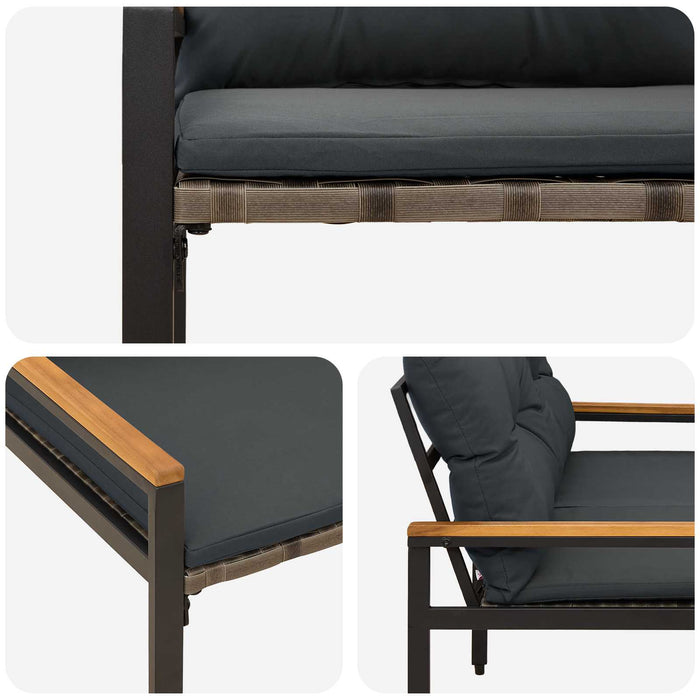 Bancă de exterior 2 -Seater 116 x 67,5 x 72 cm poliratan WALTI