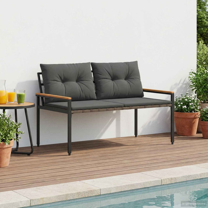 Bancă de exterior 2 -Seater 116 x 67,5 x 72 cm poliratan WALTI