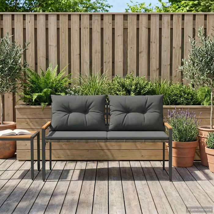 Bancă de exterior 2 -Seater 116 x 67,5 x 72 cm poliratan WALTI