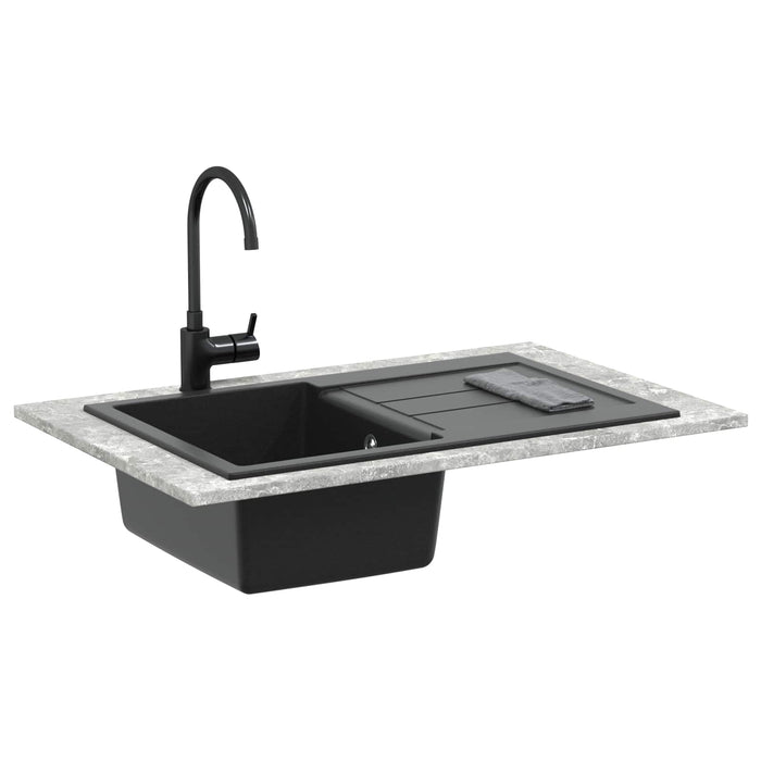 Chiuvetă Negru 780 x 500 mm 80% Quartz și 20% Rășină - WALTI WALTI