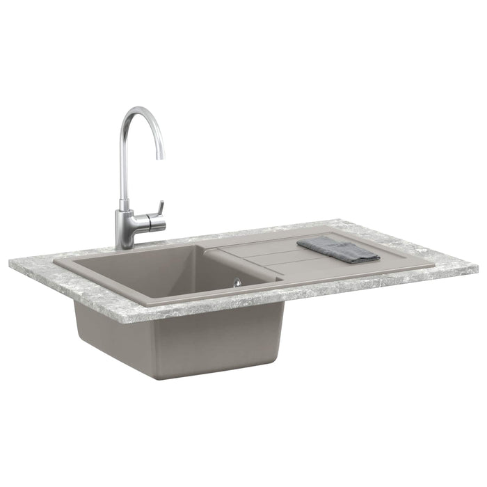 Chiuvetă Gri 780 x 500 mm 80% Quartz și 20% Rășină - WALTI WALTI