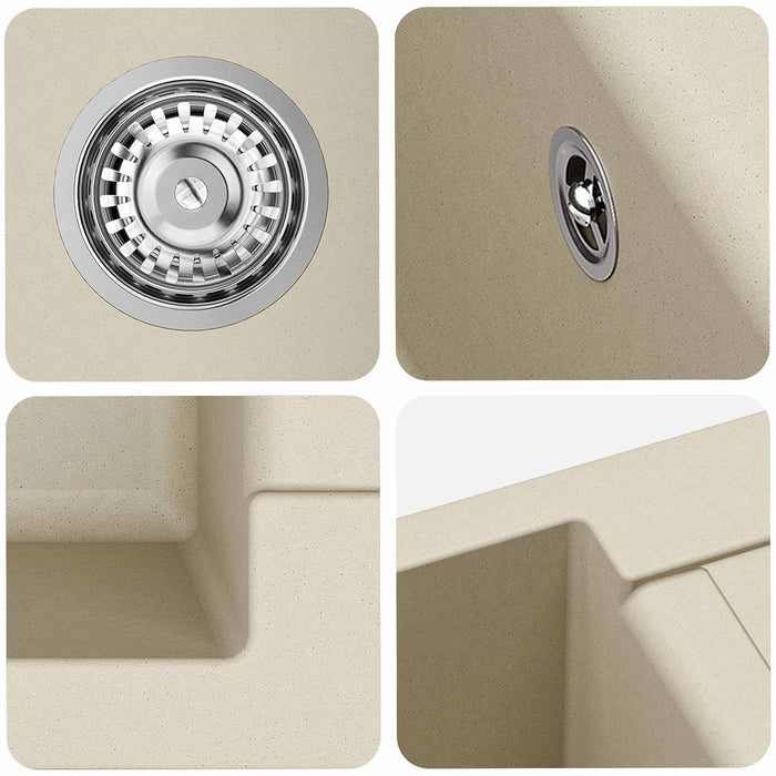 Chiuvetă Bej 780 x 500 mm 80% Quartz și 20% Rășină - WALTI WALTI