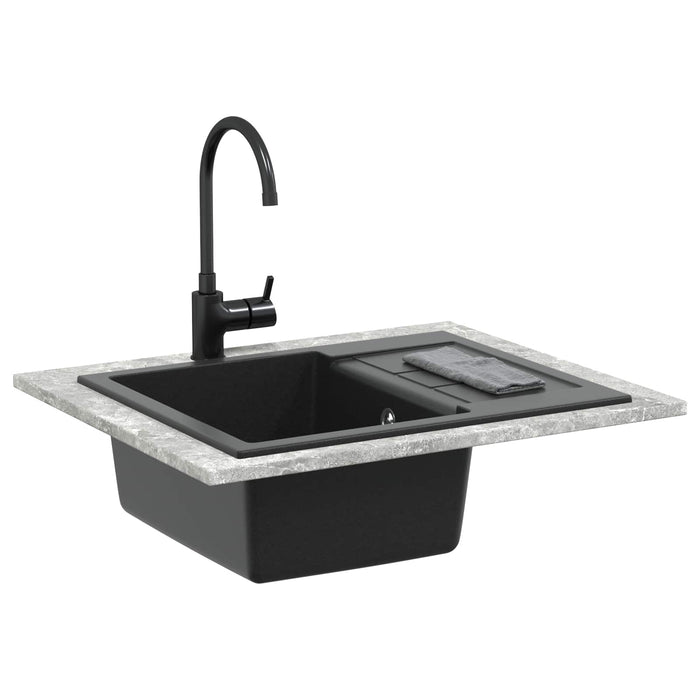Chiuvetă Negru 620 x 500 mm 80% Quartz și 20% Rășină - WALTI WALTI