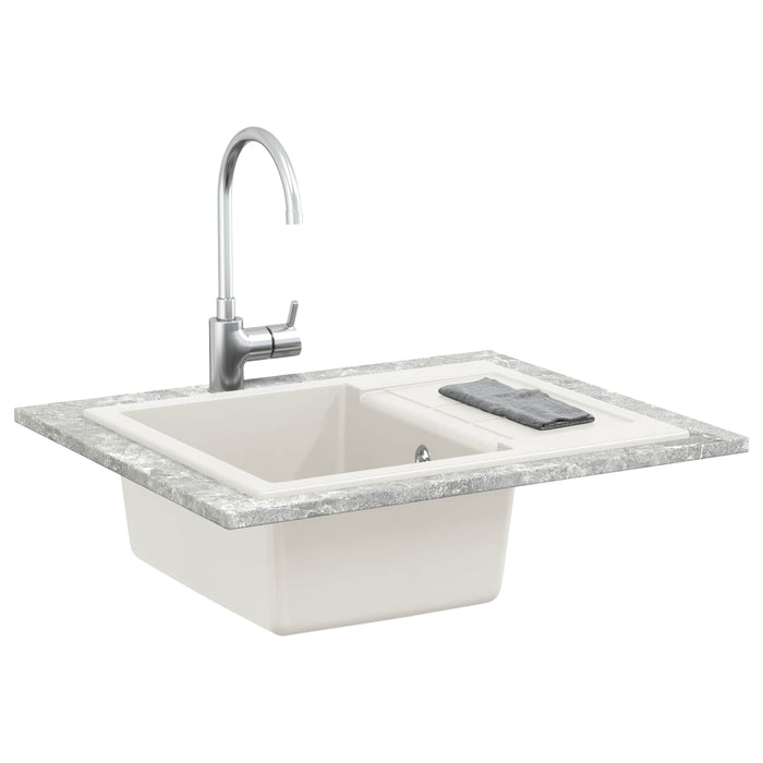 Chiuvetă Alb 620 x 500 mm 80% Quartz și 20% Rășină - WALTI WALTI