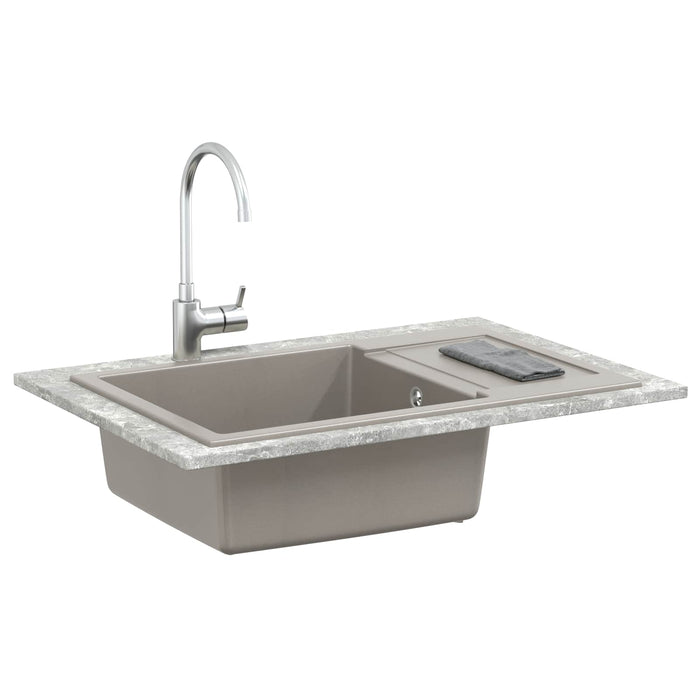 Chiuvetă Gri 780 x 500 mm 80% Quartz și 20% Rășină - WALTI WALTI
