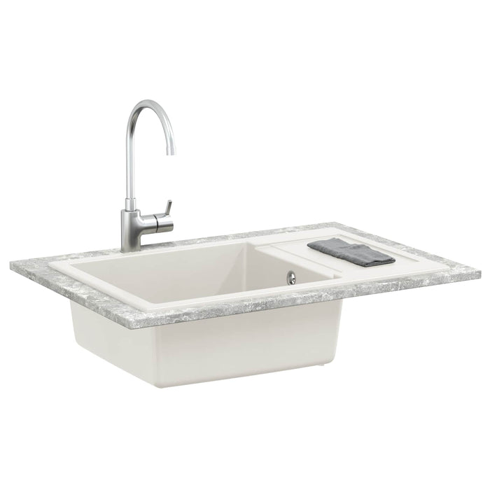 Chiuvetă Alb 780 x 500 mm 80% Quartz și 20% Rășină - WALTI WALTI