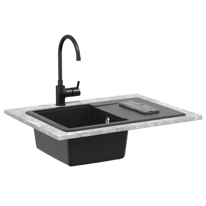 Chiuvetă Negru 670 x 460 mm Granit - WALTI WALTI