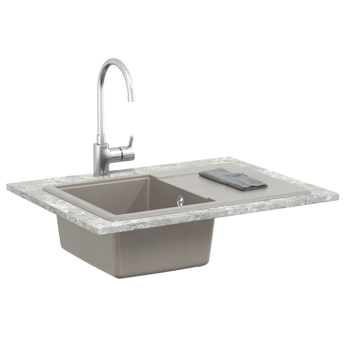 Chiuvetă Gri 670 x 460 mm 80% Quartz și 20% Rășină - WALTI WALTI
