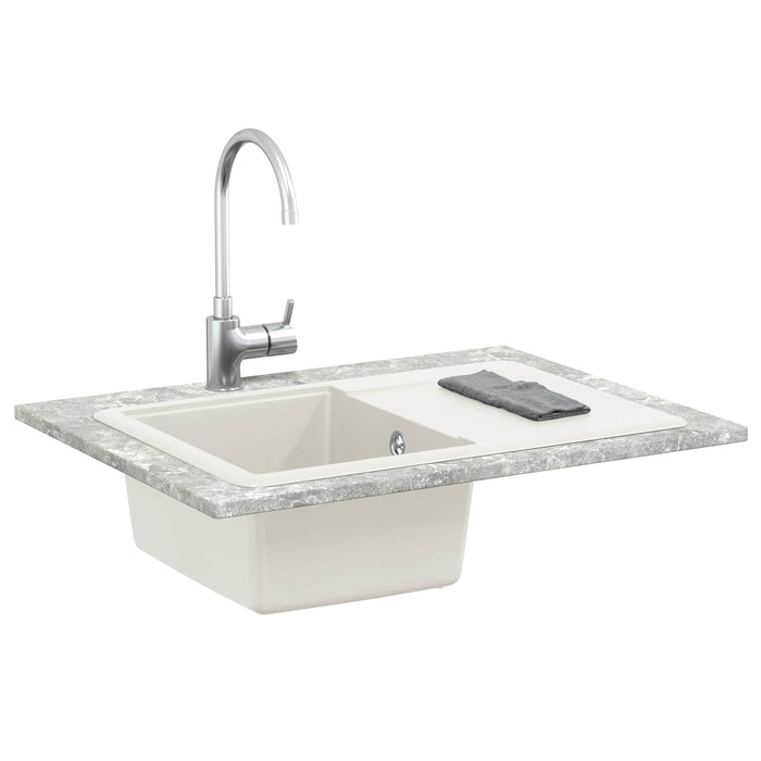 Chiuvetă Alb 670 x 460 mm 80% Quartz și 20% Rășină - WALTI WALTI