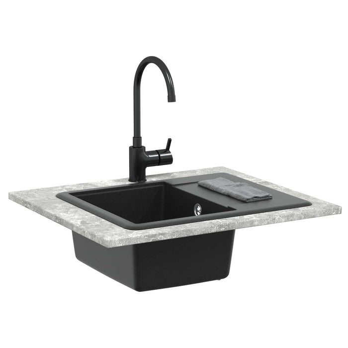Chiuvetă Negru 560 x 460 mm 80% Quartz și 20% Rășină - WALTI WALTI