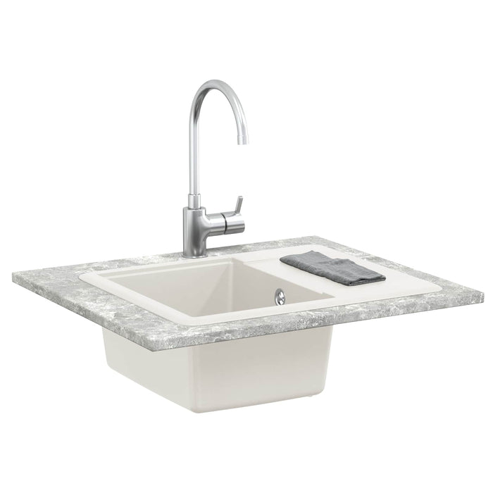 Chiuvetă Alb 560 x 460 mm 80% Quartz și 20% Rășină - WALTI WALTI