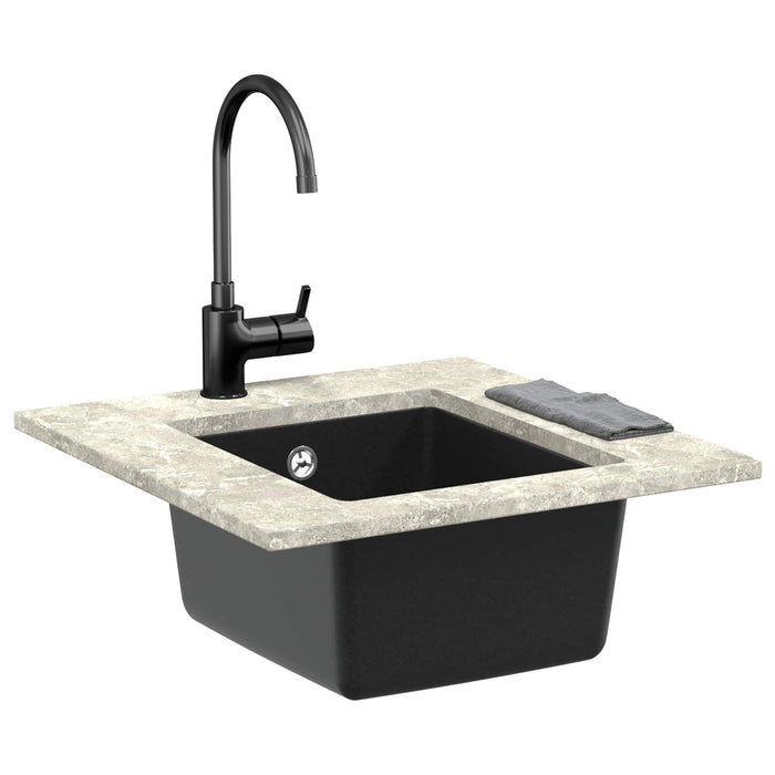 Chiuvetă Negru 370 x 460 mm 80% Quartz și 20% Rășină - WALTI WALTI