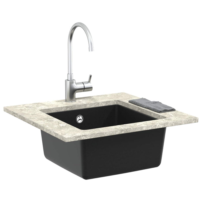 Chiuvetă Negru 430 x 460 mm 80% Quartz și 20% Rășină - WALTI WALTI