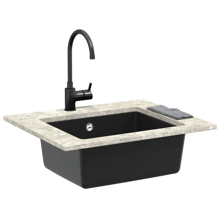 Chiuvetă Negru 530 x 460 mm 80% Quartz și 20% Rășină - WALTI WALTI