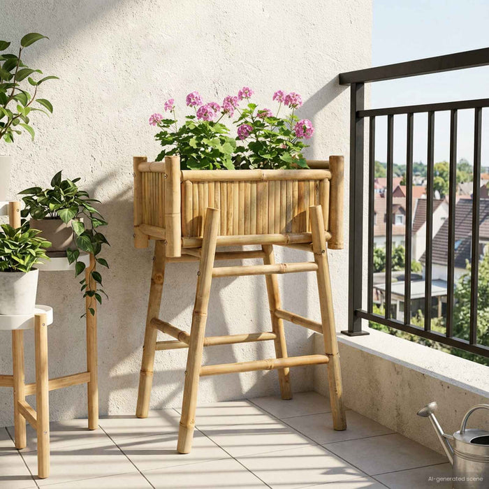 Ghiveci pentru Grădină cu Suport natural 50 x 38 x 74 cm Bambus - WALTI WALTI